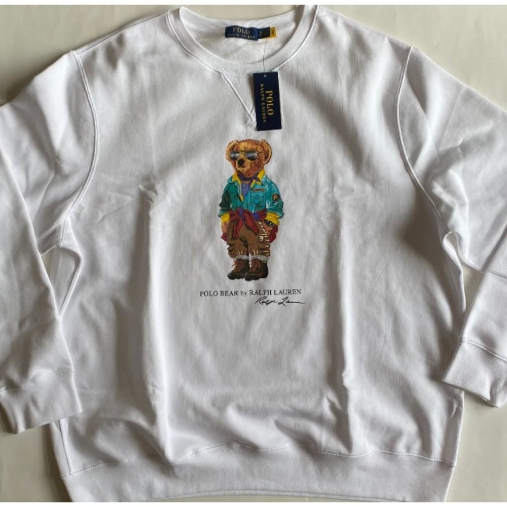 Polo by Ralph Lauren White Sweatshirt with Bear Graphic